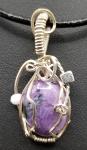 Charoite Wire Wrapped Pendant