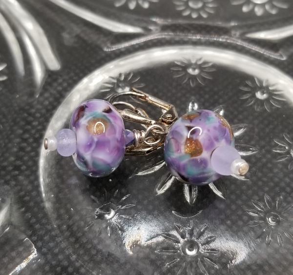 Lavender lamp work Earrings picture