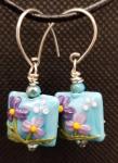 Flower lamp work earrings