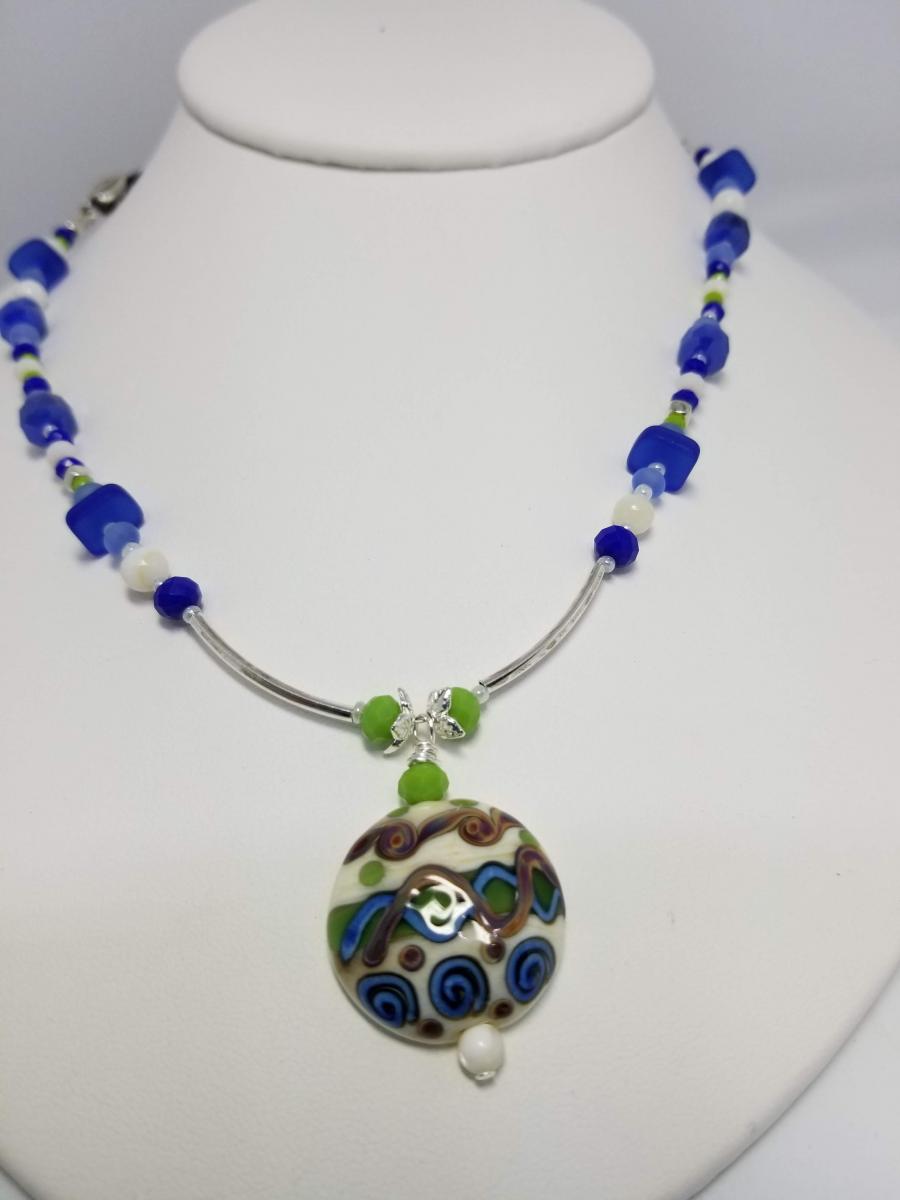 Blue and Ivory Earrings picture