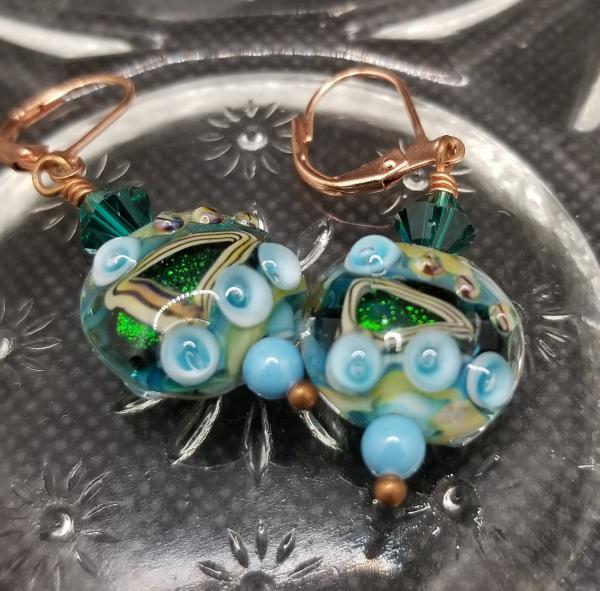 Green lentil bead earrings picture