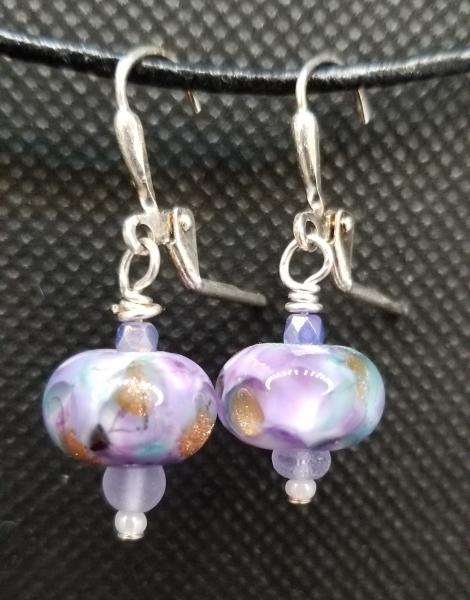 Lavender lamp work Earrings picture