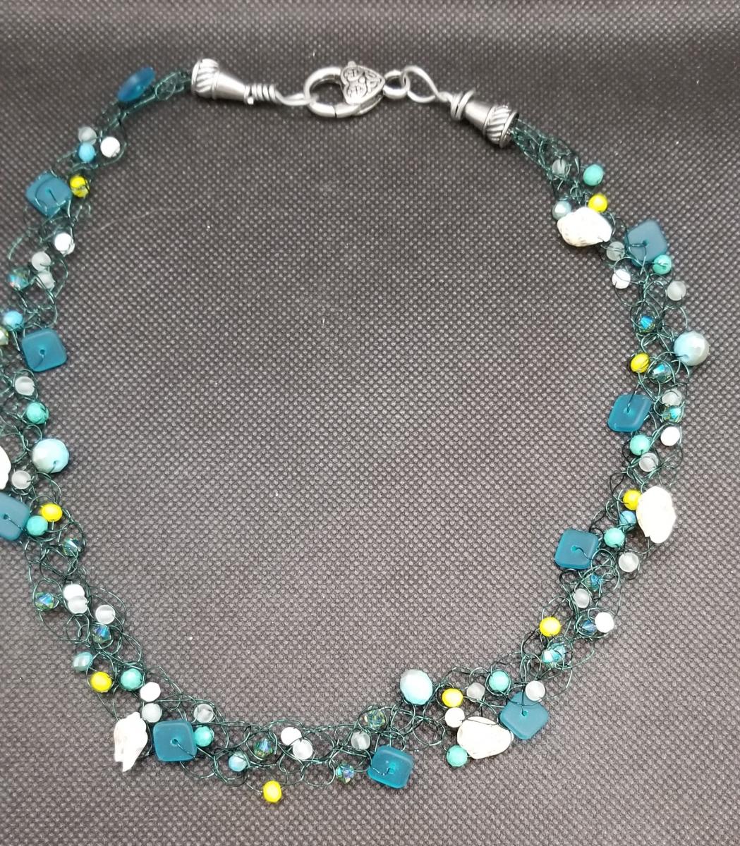 Sea shell/teal Wire Crochet picture