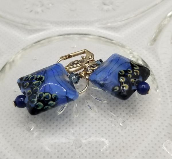 Blue Square Earrings
