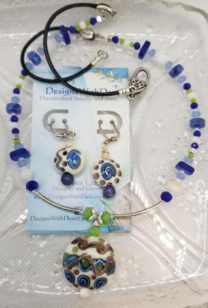 Blue and Ivory Earrings picture