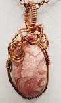 Rhodochrosite Wire Wrapped Pendant