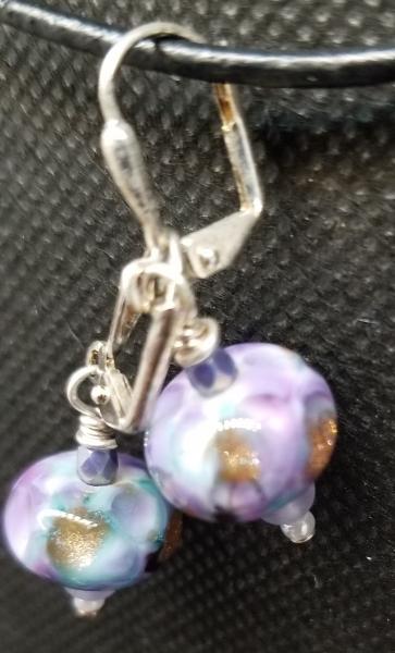 Lavender lamp work Earrings picture