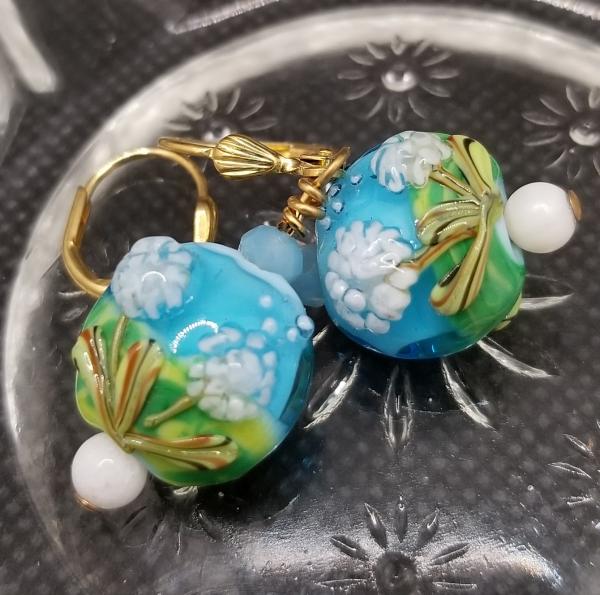 Dandelion in a Field of Blue Earrings picture