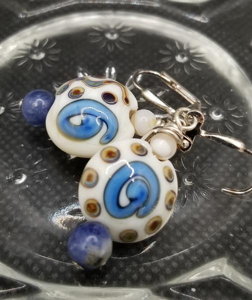 Blue and Ivory Earrings picture