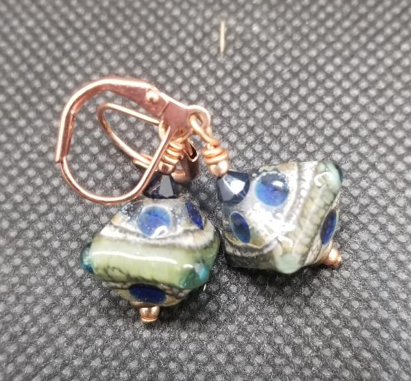 Green with blue/Foil Earrings picture