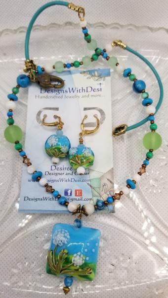 Dandelion in a Field of Blue Earrings picture