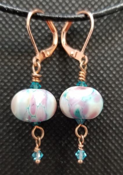 Lavender/Monet lamp work Earrings picture