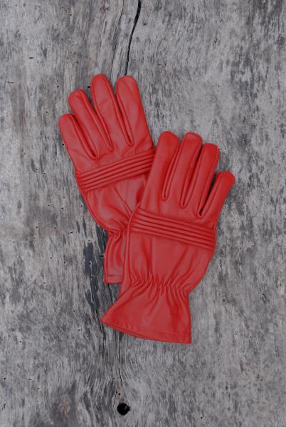 Ranger Hero Gloves for Cosplay/Short gauntlet/Top grain cowhide/Red picture
