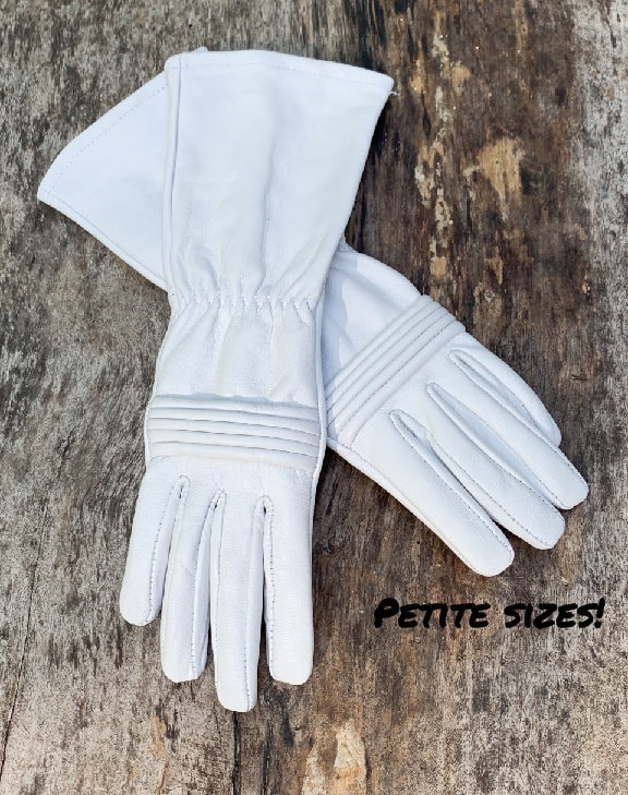 Petite sizes Power Rangers Cosplay gloves/Long gauntlet/Women/Lamb Leather/White picture