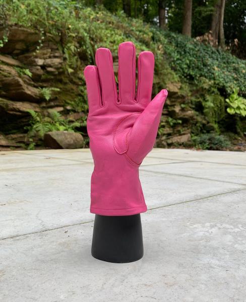 Leather Gloves for Power Rangers Cosplay/Long gauntlet/Women/Lamb Leather/Pink picture