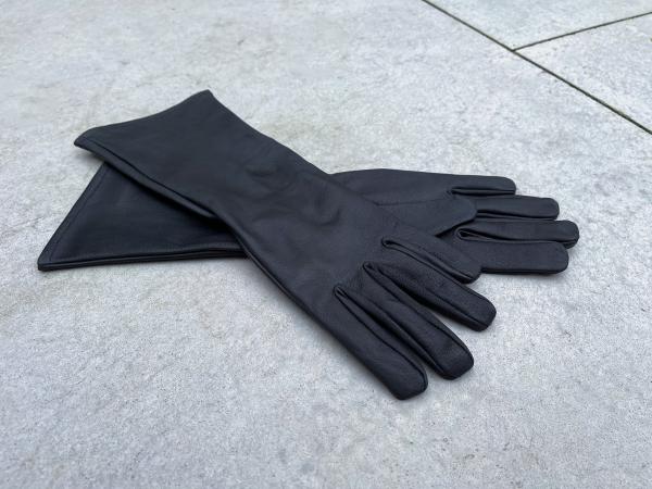 Super hero long cuff leather gloves for Cosplay/Black