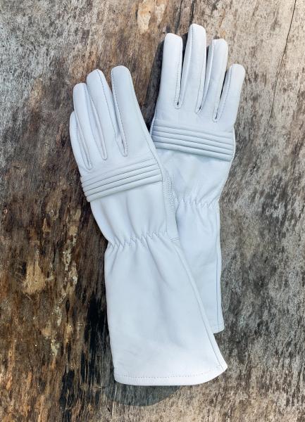 Petite sizes Power Rangers Cosplay gloves/Long gauntlet/Women/Lamb Leather/White picture