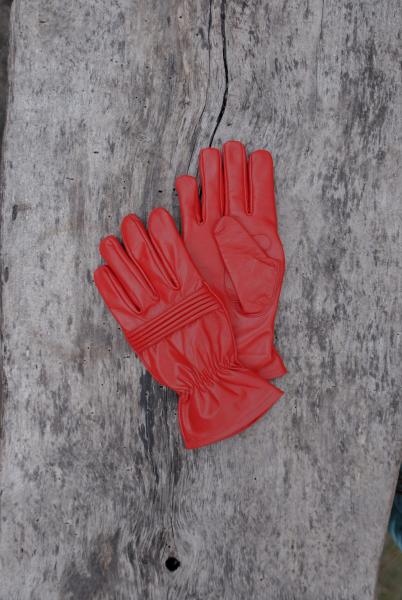 Ranger Hero Gloves for Cosplay/Short gauntlet/Top grain cowhide/Red