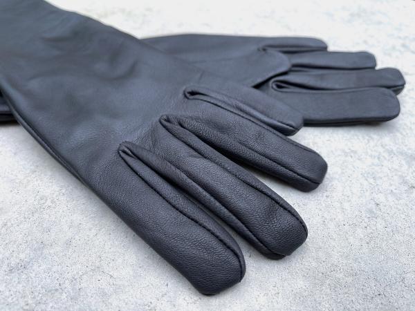 Super hero long cuff leather gloves for Cosplay/Black picture