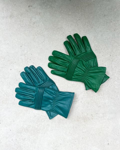 Gloves for Power Rangers Cosplay/Short gauntlet/Top grain cowhide/Green picture