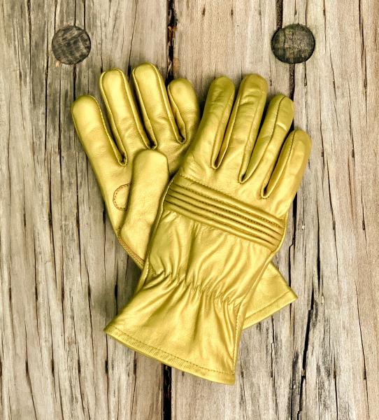 Ranger Hero Gloves for Cosplay/Short gauntlet/Top grain cowhide/Gold picture