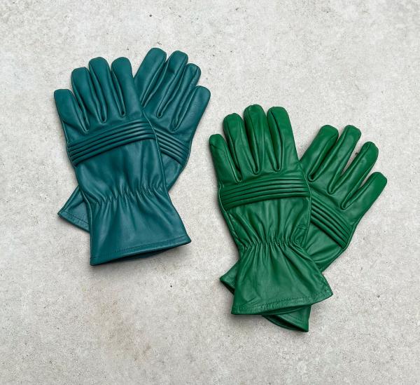 Gloves for Power Rangers Cosplay/Short gauntlet/Top grain cowhide/Green picture