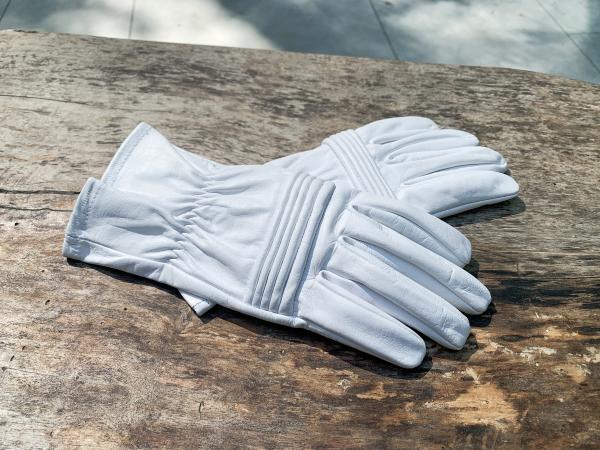 Ranger Hero Gloves for Cosplay/Short gauntlet/Top grain cowhide/White picture