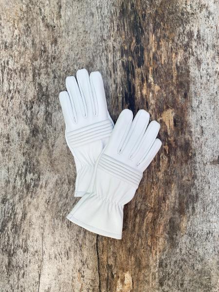 Petite sizes Power Rangers Cosplay gloves/Short gauntlet/Women/Lamb Leather/White