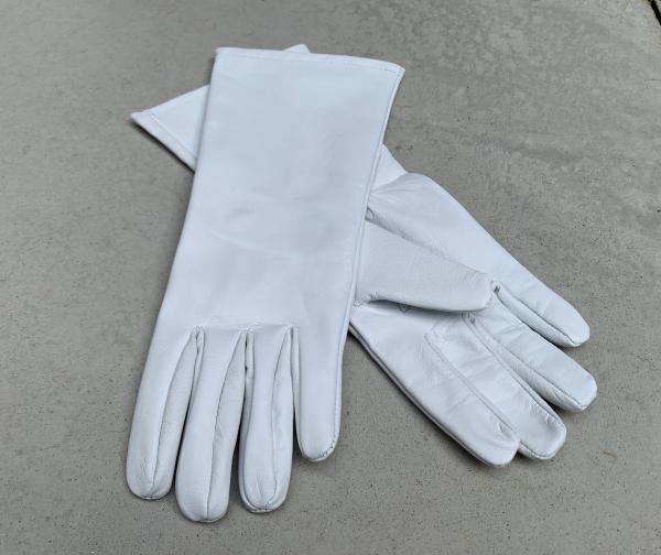 Cosplay leather gloves /White/medium length