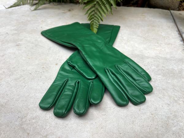 Super hero long gauntlet genuine leather gloves/GREEN picture