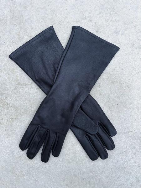 Super hero long cuff leather gloves for Cosplay/Black picture