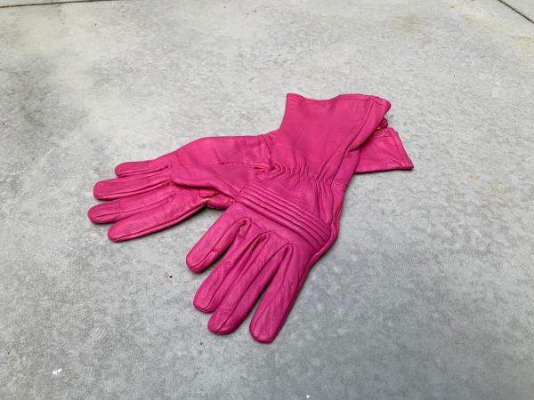 Pink Ranger Gloves for Cosplay/Long gauntlet/Petite size/Genuine lamb Leather/Pink