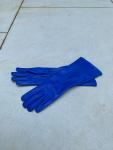 Super hero long gauntlet genuine leather gloves/Blue