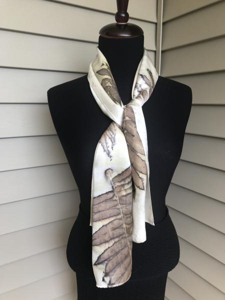 Lavender Sumac Leaves on Silk Satin Scarf picture