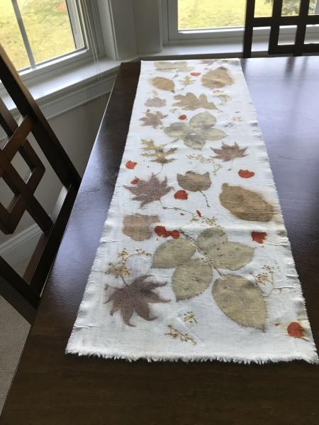 Wool Table Runner Leaf Collage picture