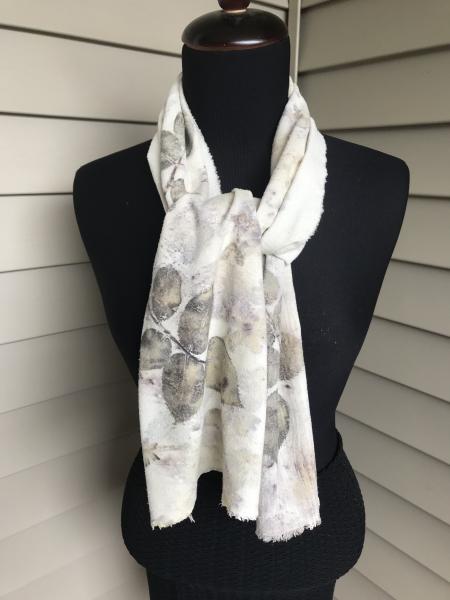 Raw Silk Scarf with Rose Leaves and Perennial Geranium picture