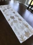 Raw Silk Table Runner Leaf Collage