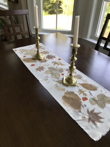 Wool Table Runner Leaf Collage picture
