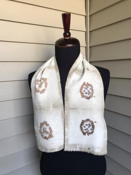 Ceramic Tile Scarf with Cut Eucalyptus Circles picture