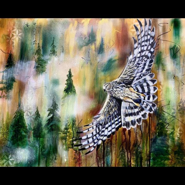 Soaring Hawk Painting