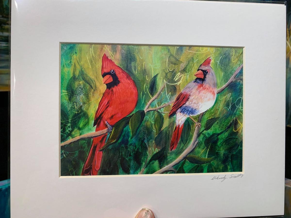 Pair of Cardinals print picture
