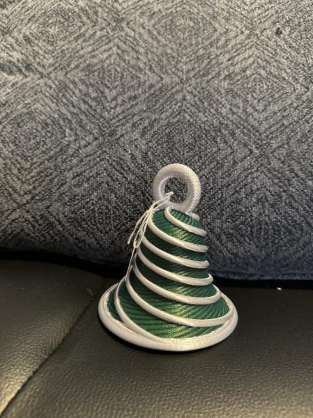 Green and Silver Christmas Bell ornament