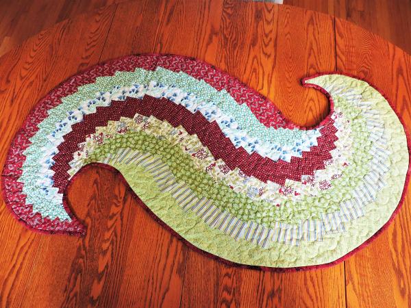 Green and Red Spiral Table Runner