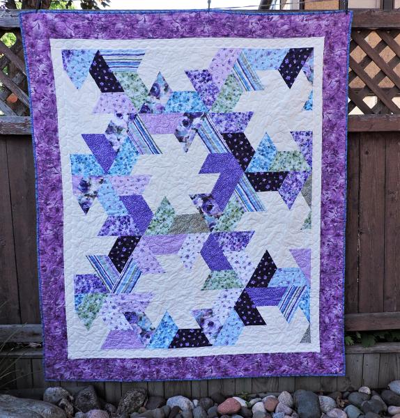 Pastel Half Hexagon Quilt picture