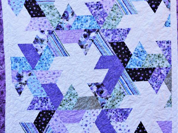 Pastel Half Hexagon Quilt picture