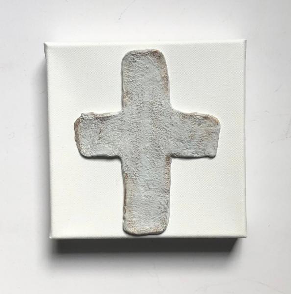 Clay Textured Cross on Canvas picture