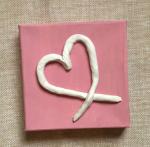 Clay Heart on Canvas