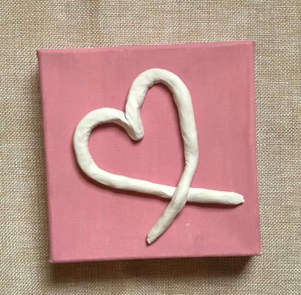 Clay Heart on Canvas