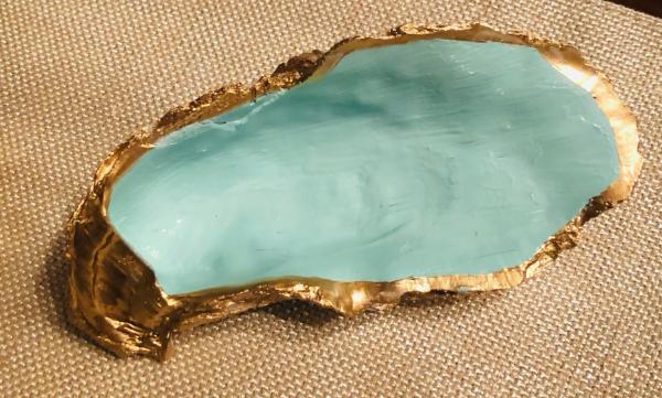 Oyster Trinket Dish - Turquoise/Gold picture