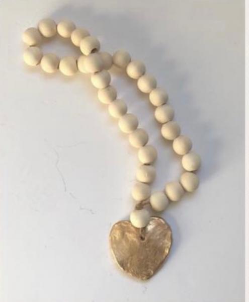 Blessing Beads with Gold Heart - Natural picture